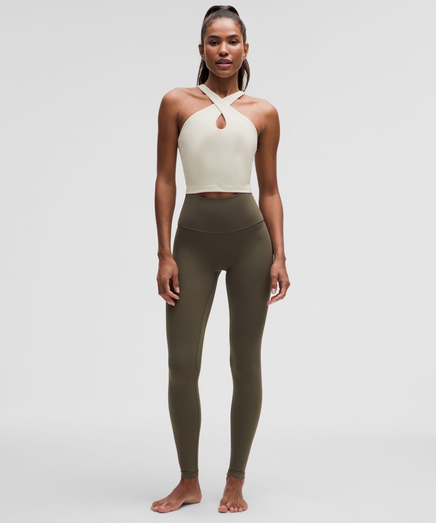 lulu Align Keyhole Halter Tank Top Light Support, A/B Cup