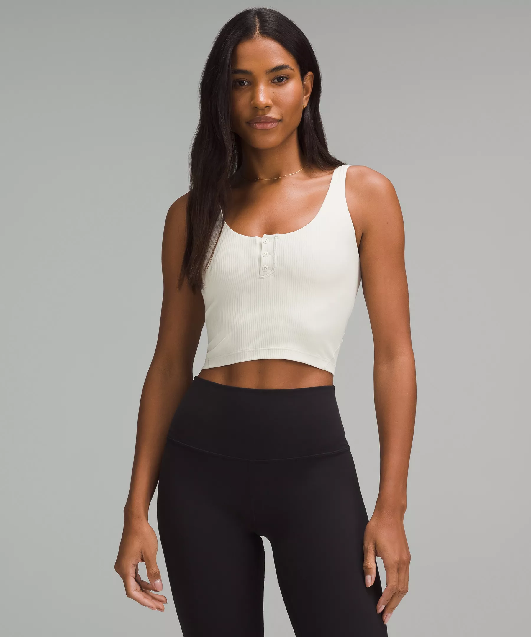 lulu Align Ribbed Henley Tank Top Light Support, A/B Cup
