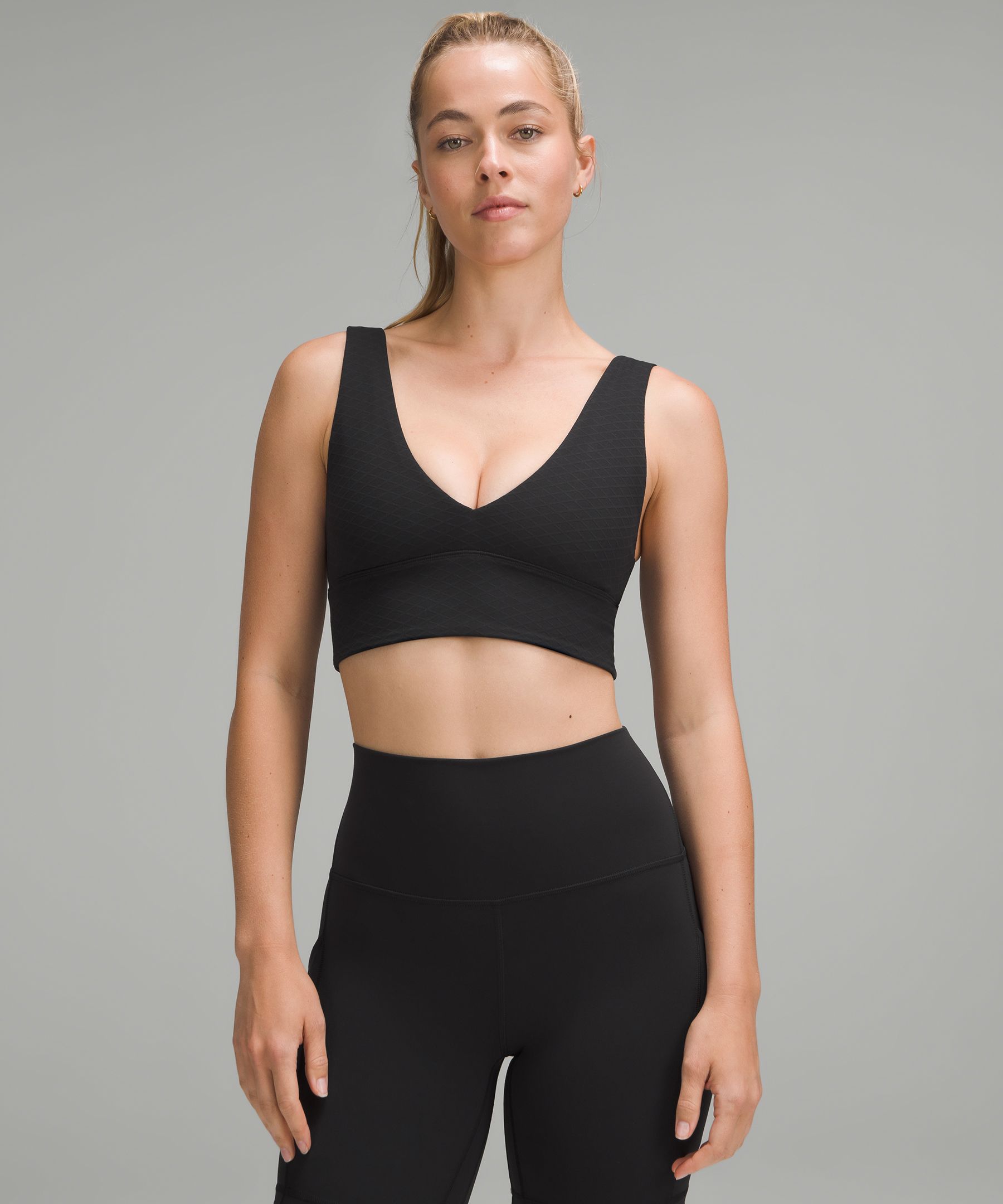 lulu Align V-Neck Bra Light Support, A/B Cup Diamond