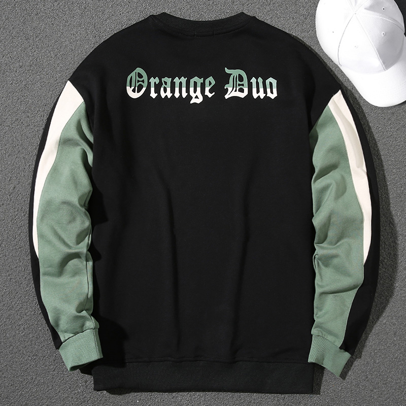 Round neck pullover color block sweatshirt