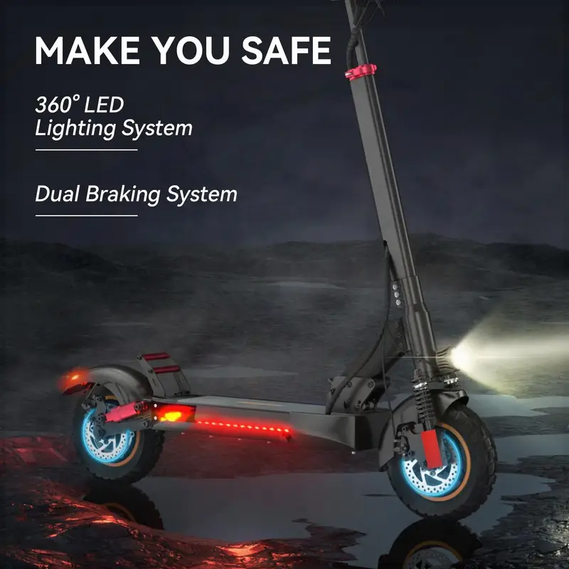 Neumáticos neumáticos de 10 pulgadas, suspensión dual, scooter eléctrico, batería de larga duración, velocidad de 20 millas por , con asiento, motor de , alcance de 31 millas. detalles 3