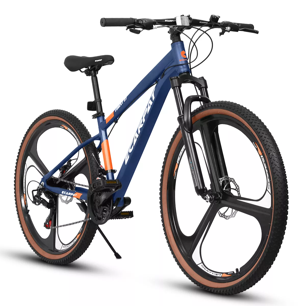 VisioGear Bicicleta de Montaña con Ruedas de 27,5 Pulgadas, Bicicleta de Carretera de 21 velocidades para Hombres y Mujeres, Bicicleta de Carreras más rápida, Negro y Azul, 69,6*27,1*36,8