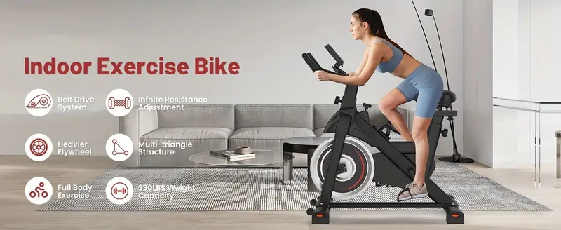 exercise bike stationary bikes for home indoor cycling bike cycle bike with digital display comfortable seat cushion help you understand your exercise progress and adjust your exercise plan enjoy exercising and entertainment simultaneously details 0