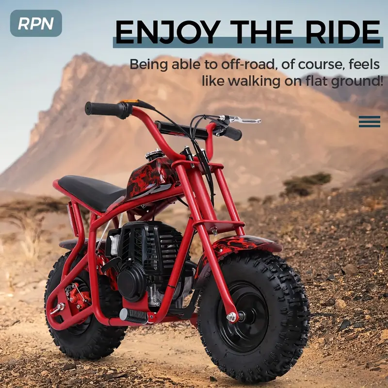 RPN DB003, 50CC 2-       , Motocicleta todoterreno a  ,   20 MPH,     de  , asiento acolchado  ,    s y aprobación de la EPA, Soporta   165  . detalles 1