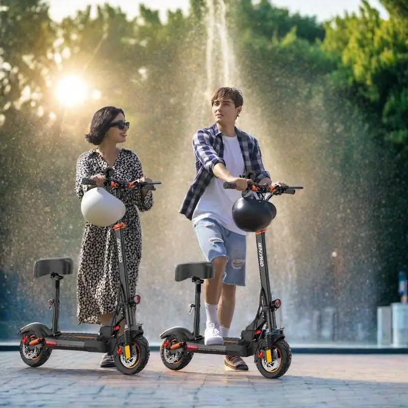Neumáticos neumáticos de 10 pulgadas, suspensión dual, scooter eléctrico, batería de larga duración, velocidad de 20 millas por , con asiento, motor de , alcance de 31 millas. detalles 11