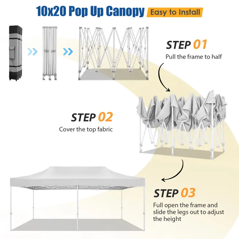     20 Carpa de fiesta de   instant��neo comercial de servicio   Gazebo   con bolsa de rodillo y bolsas de   detalles 2