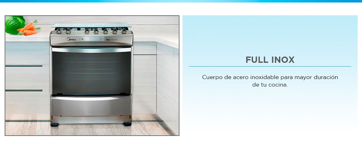 Cocina 5 quemadores Midea