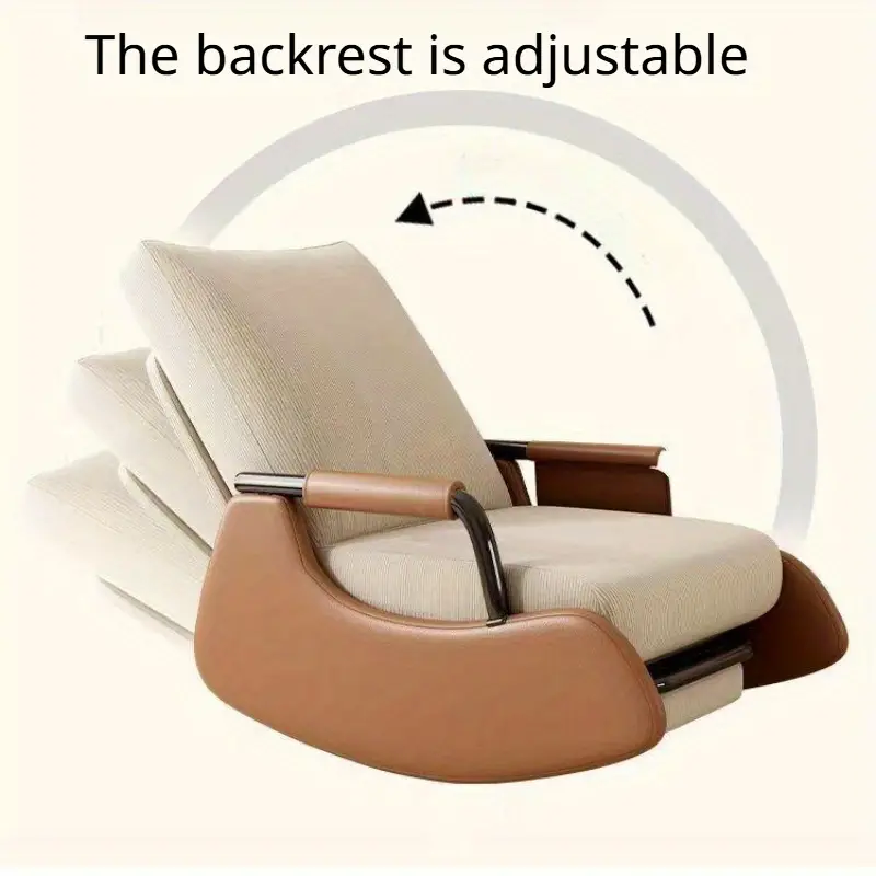 deluxe leisure rocking chair internet celebrity balcony lazy adult sofa for living room hard floor manual operation soft leather upholstery suitable for adults details 5