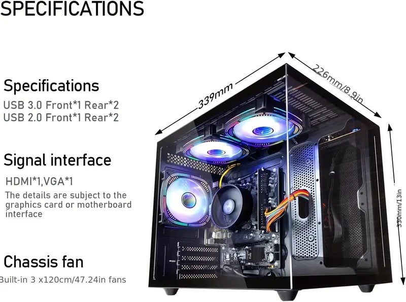 PC para juegos 3 3300U Procesador de cuatro hasta 3.5GHz 16GB DDR4 512GB , Gráficos 6, Escritorio detalles 1