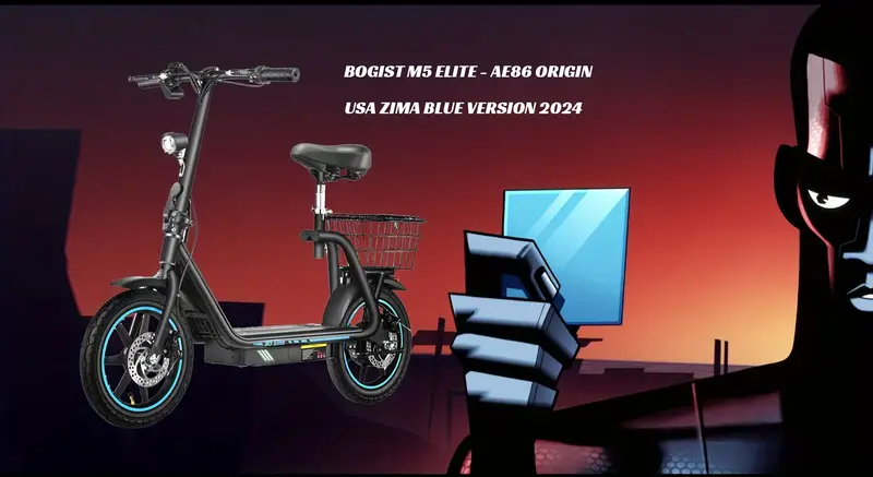 Patinete eléctrico para adultos con asiento, patinetes eléctricos con motor de 500 W, 30 km/h, autonomía de 45 km, batería extraíble de 48 V 13 Ah, patinete eléctrico con asiento M5 Elite - AE86 Origin, detalles 5
