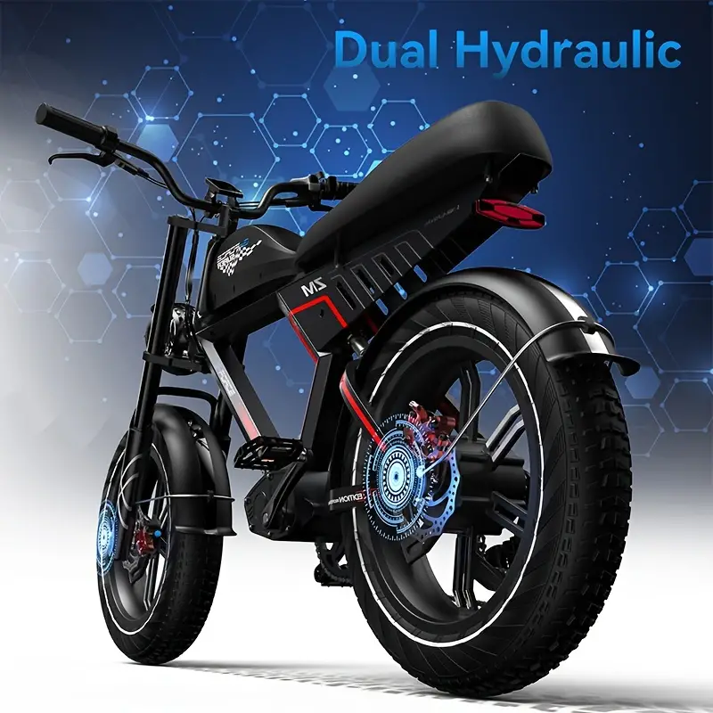   20 x 4 fat tire electric bike for adults 750w   48v 20ah 40ah battery ebikes hydraulic disc brakes dual shock absorber 20mph   7 speed mountain electric bicycle zm details 0