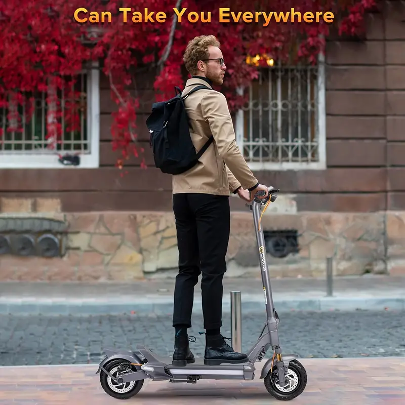 Patinete eléctrico para adultos, motor de 750 W, autonomía máxima de 40 millas y velocidad máxima de 20 mph, con neumáticos todoterreno de 10.5, freno dual y suspensión dual para desplazamientos en . detalles 0