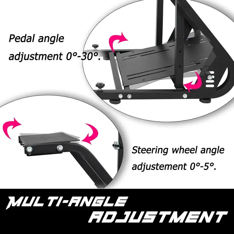 Cabina de simulaci��n de carreras de juegos     con soporte de monitor para Logitech/ /  G27 G29 T300RS TX T3PA TGT, con asiento rojo y montaje de TV, sin volante ni pedales detalles 2