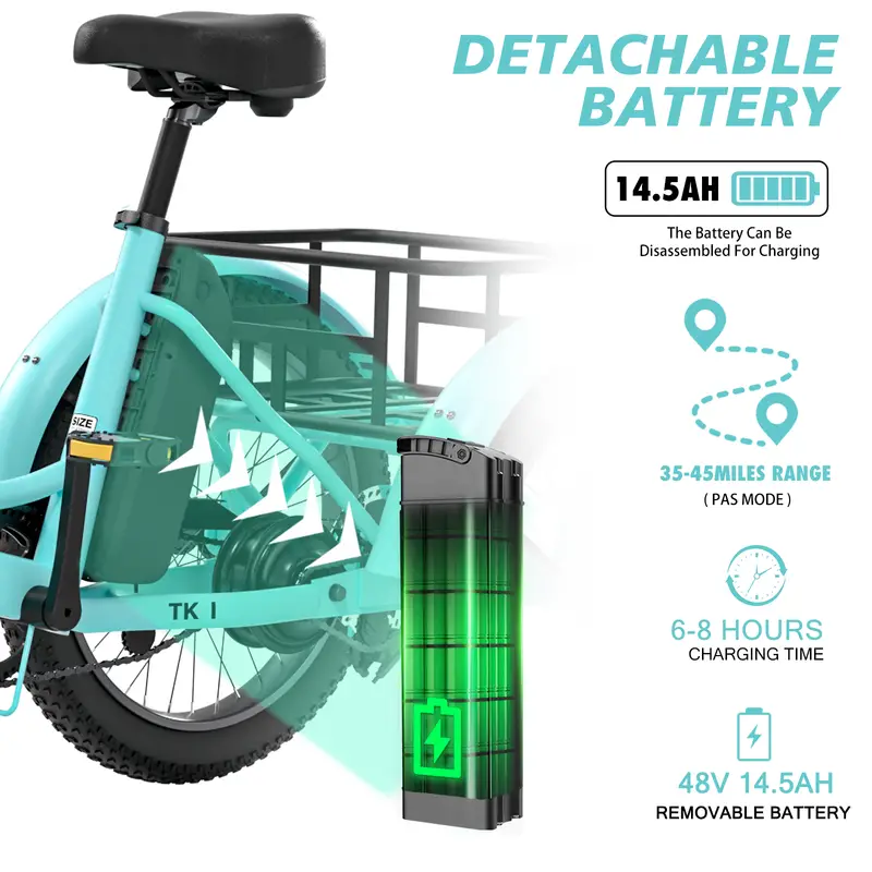   eléctrico para adultos, 500W 48V   eléctrico plegable, bicicleta eléctrica de  , marco de aluminio con cesta   y batería removible para mujeres y hombres detalles 4