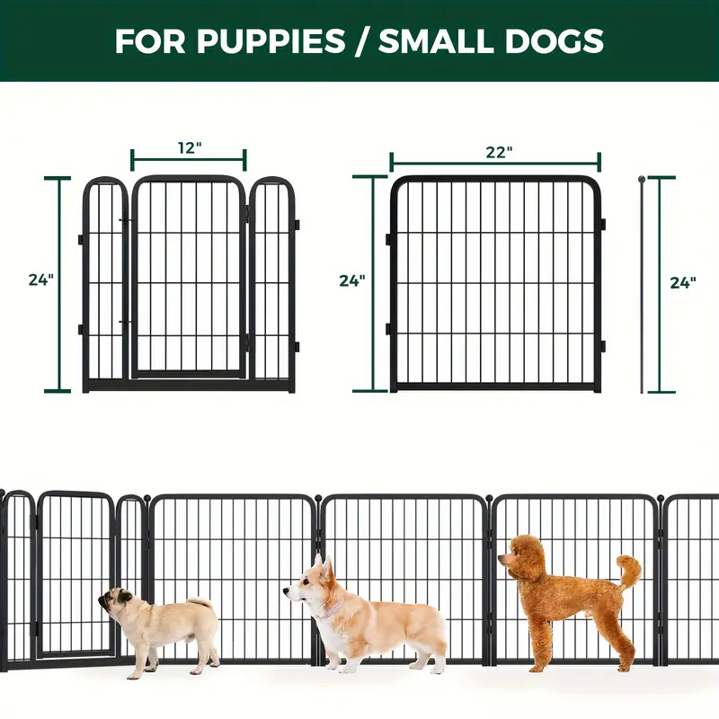 Corral para perros FXW diseñado para uso en interiores, altura de 24 para cachorros y perros pequeños, patentado detalles 3