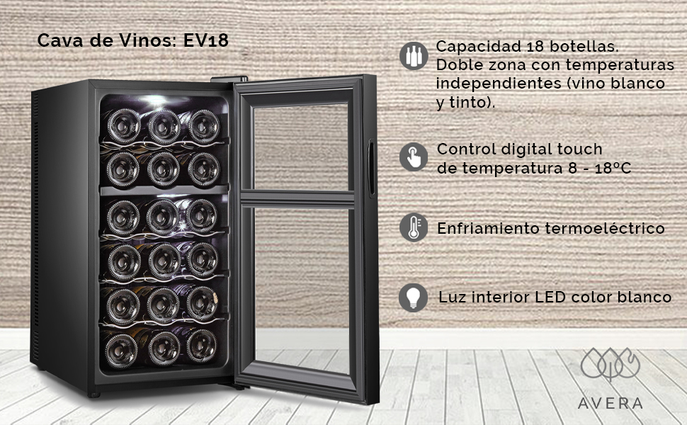 enfriador de vinos 8 botellas, cavas para vinos, avera cava, cava vino, enfriador botella, cava  