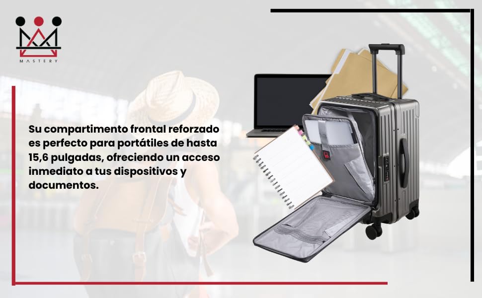 Maleta de viaje  carry on suitcase  expandible mano 15 kg con espacio para computadora y documentos