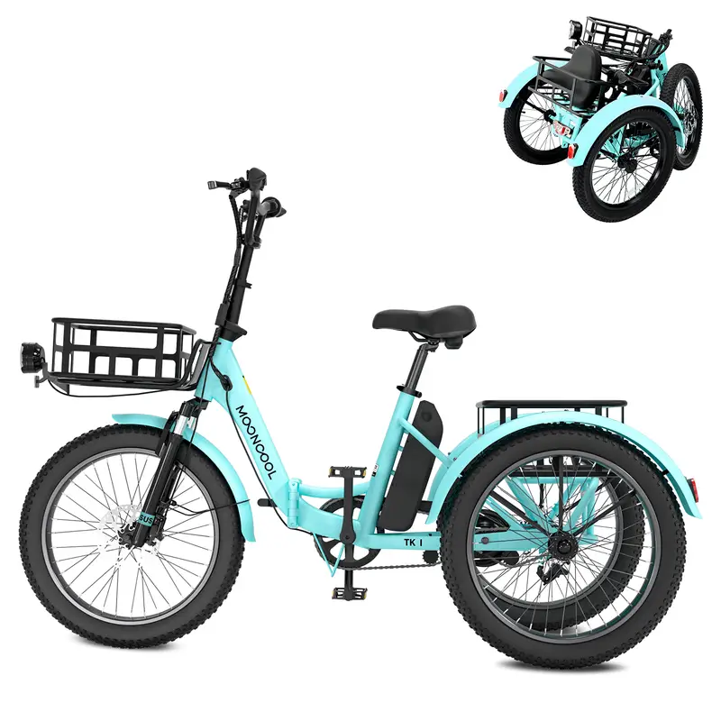   eléctrico para adultos, 500W 48V   eléctrico plegable, bicicleta eléctrica de  , marco de aluminio con cesta   y batería removible para mujeres y hombres detalles 1