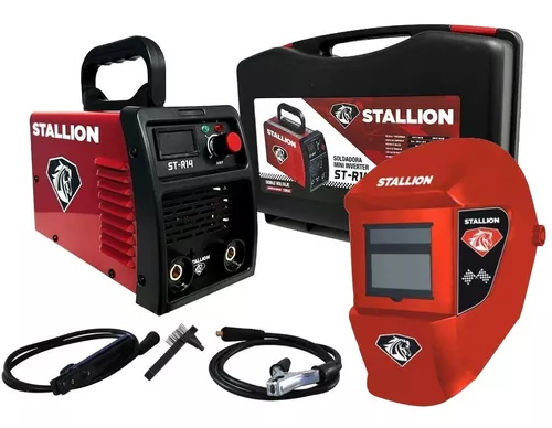 Combo Soldadora Inversora Maquina 130amp 110/220v Str14e Stallion + Careta Husky