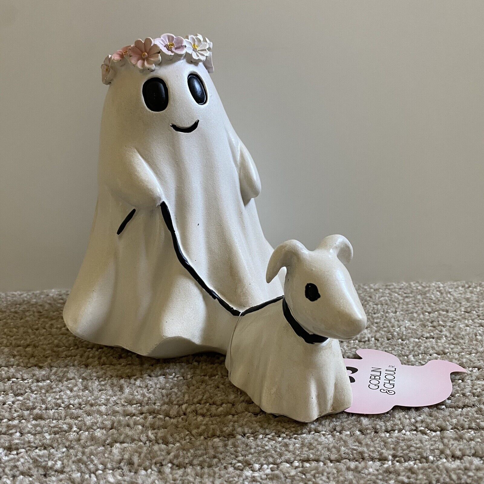 Goblin & Ghoul Halloween Ghost with Flower Crown Dog 2024 VIRAL - Picture 1 of 8