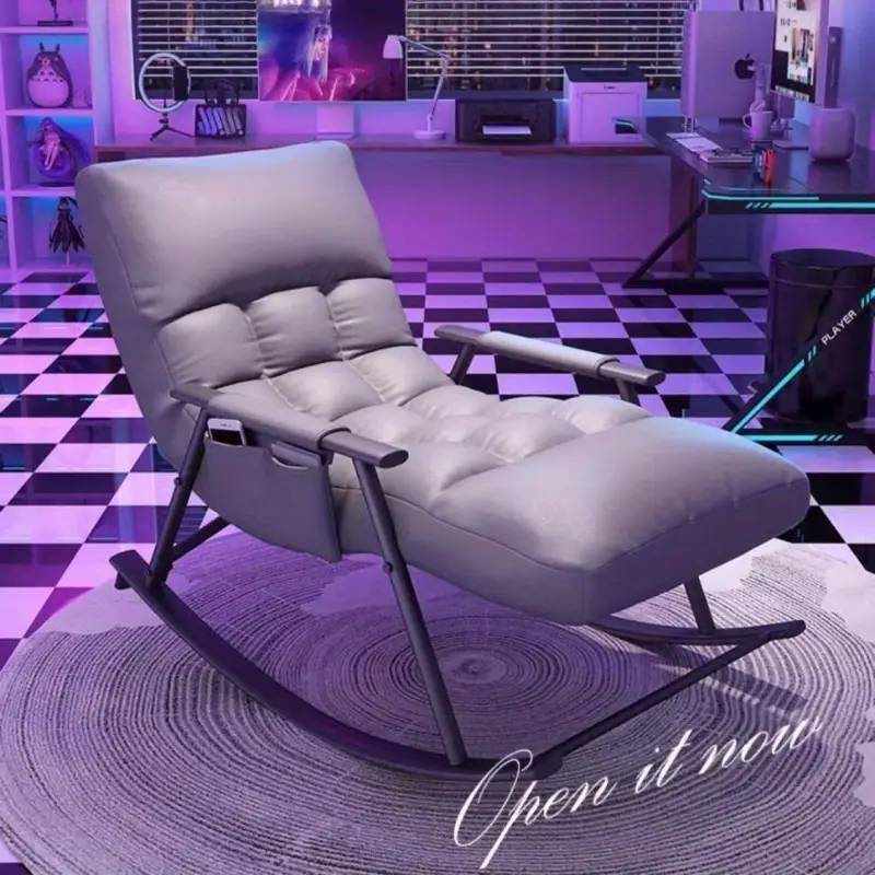 sillón reclinable de estilo , reposacabezas ajustable, tela de pvc lavable, soporte como una , ideal para descansar en el dormitorio o - sin relleno, silla para dormitorio detalles 4