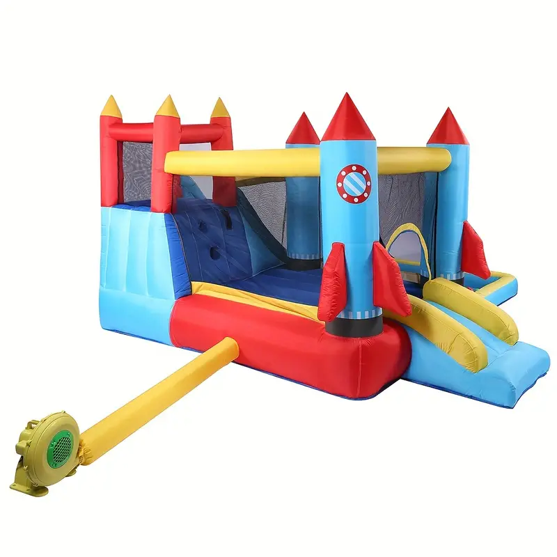 Casa Inflable para Saltar, Castillo Hinchable con Tobogán y Soplador, Cama Elástica para Niños con Piscina de Bolas, Doble Tobogán y Pared de Escalada, Edades 3-12 Años, Regalo para Halloween y Navidad en Interiores/Exteriores detalles 5