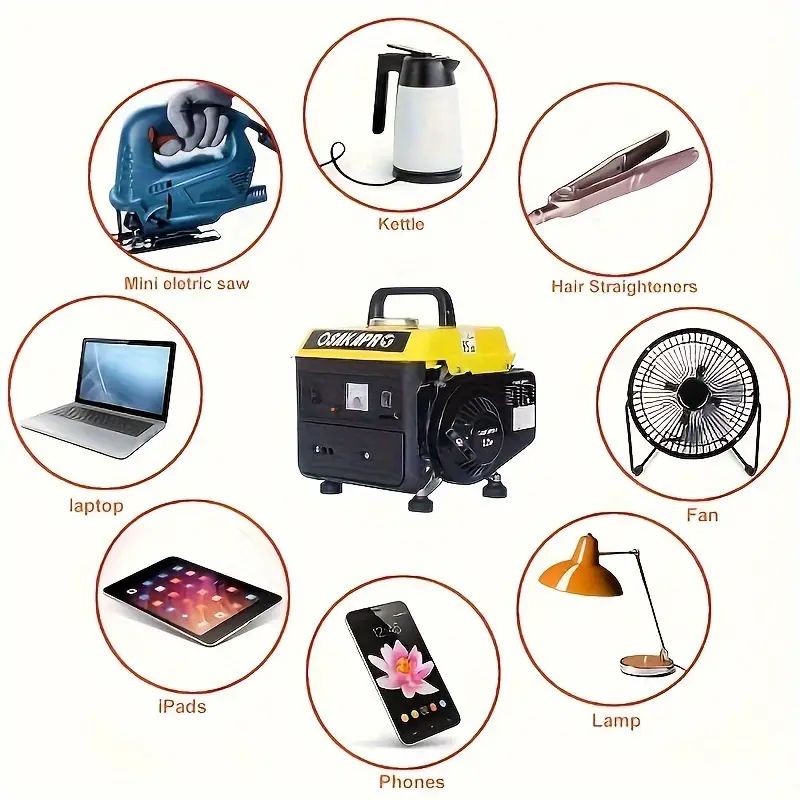 Generador portátil de 1000 W, generador pequeño para acampar al aire libre, , compatible con la EPA detalles 4