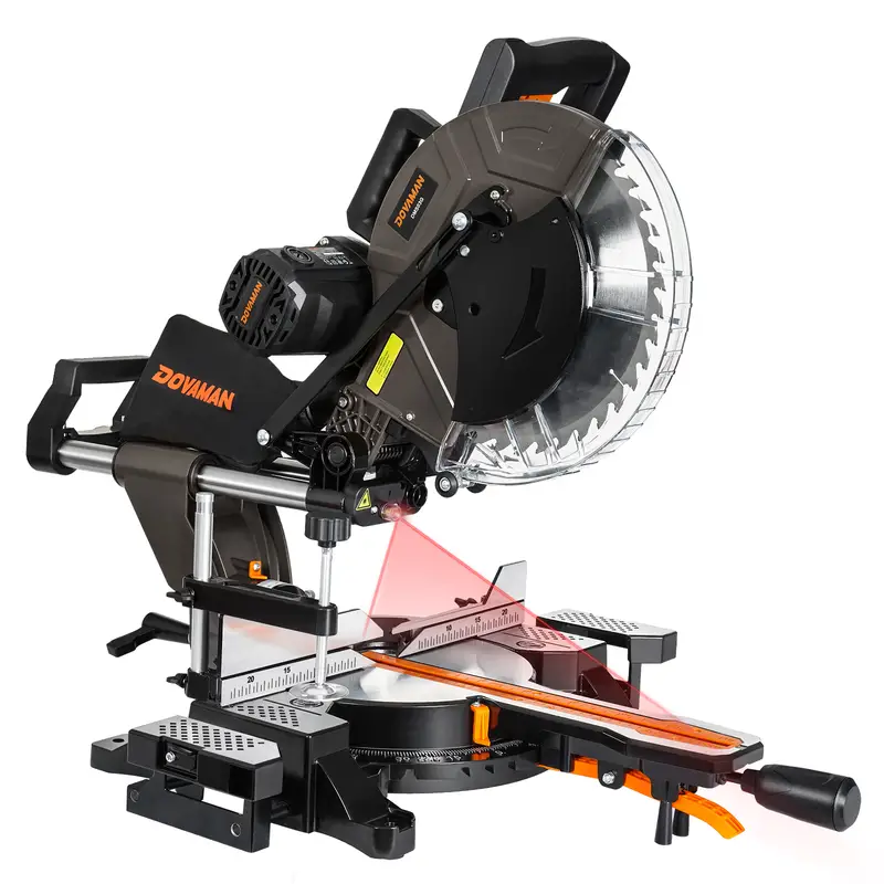 12-Inch Dual-Bevel , Compund Sliding , Ambidextrous Operation, 3800RPM, 4.2 x 13in Cutting Capacity, Laser Guide, 0-45 Bevel & Miter Cut, 9 Positive Stops, 15-Amp Corded details 1