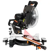 12-Inch Dual-Bevel , Compund Sliding , Ambidextrous Operation, 3800RPM, 4.2 x 13in Cutting Capacity, Laser Guide, 0-45 Bevel & Miter Cut, 9 Positive Stops, 15-Amp Corded details 0