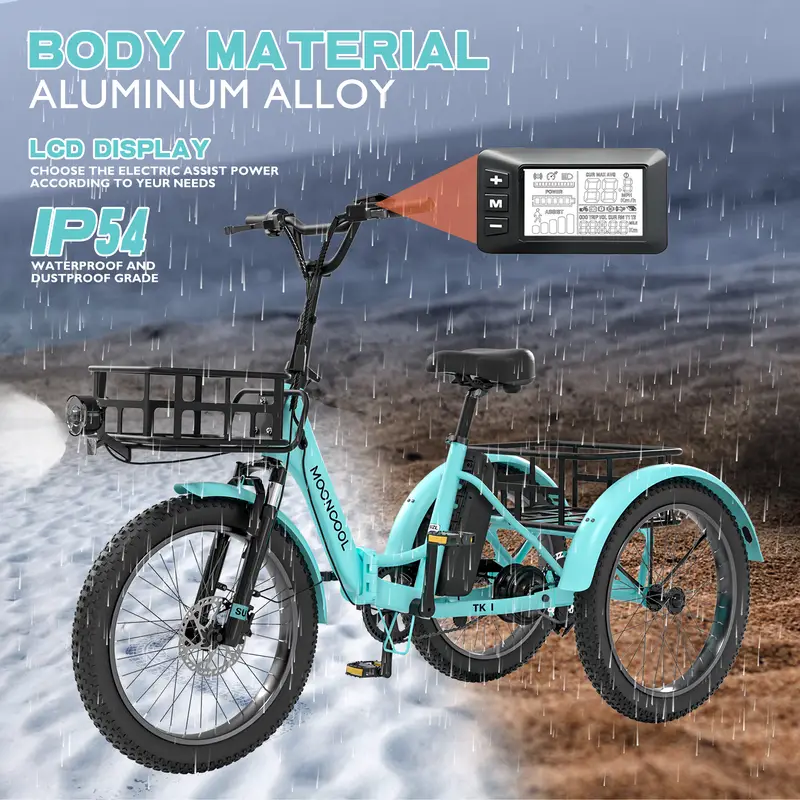   eléctrico para adultos, 500W 48V   eléctrico plegable, bicicleta eléctrica de  , marco de aluminio con cesta   y batería removible para mujeres y hombres detalles 3