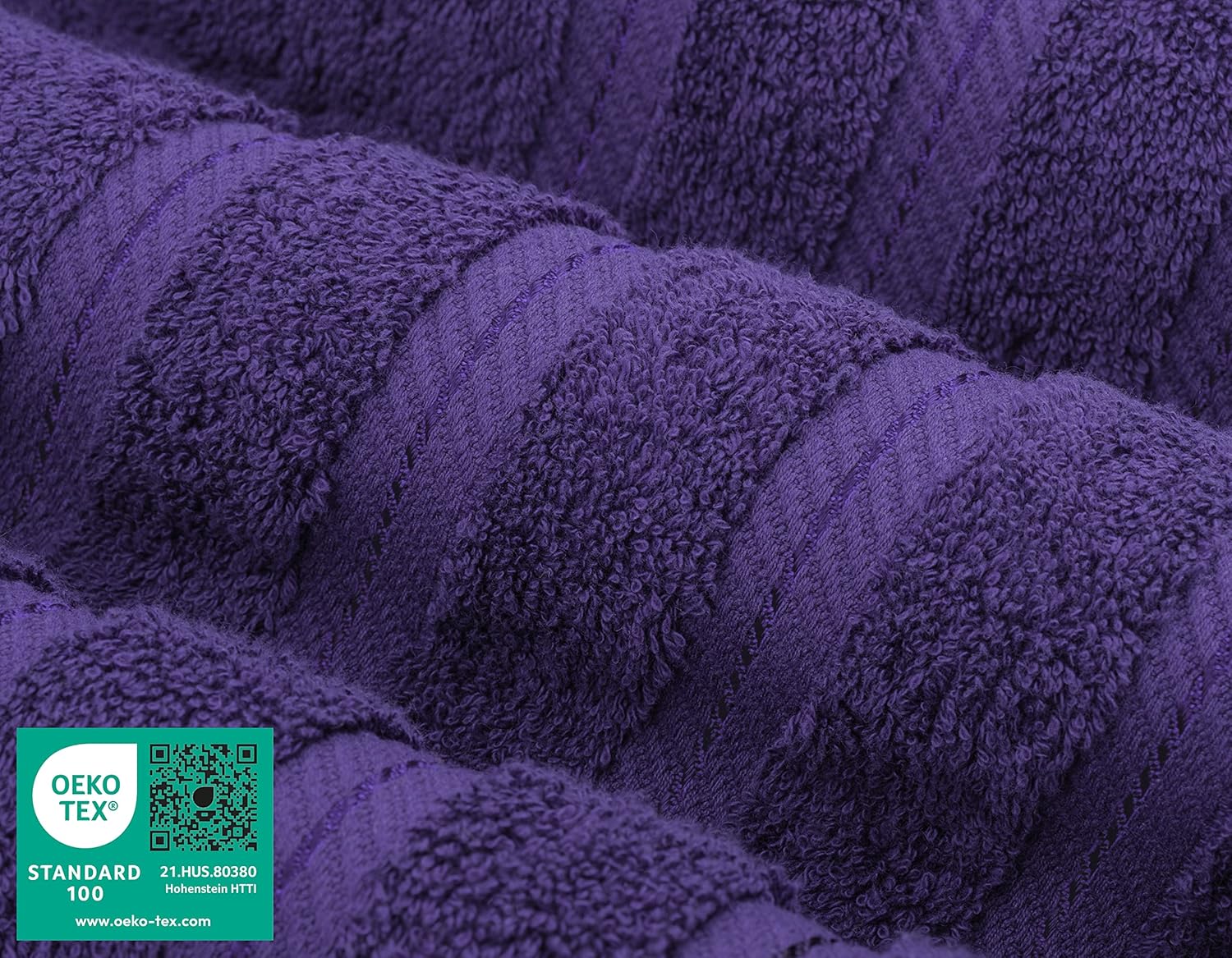 Juego de toallas de lujo American Soft Linen de 6 piezas: 2 toallas de baño, 2 toallas de mano y 2 toallitas, 100 % algodón turco, color gris claro.