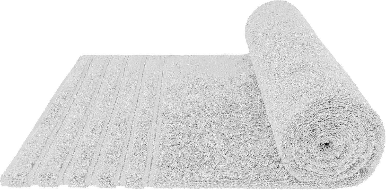 Juego de toallas de lujo American Soft Linen de 6 piezas: 2 toallas de baño, 2 toallas de mano y 2 toallitas, 100 % algodón turco, color gris claro.