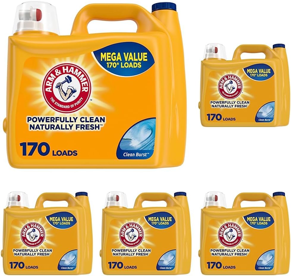 Detergente líquido para ropa Arm & Hammer Clean Burst, 170 cargas, 170 onzas líquidas