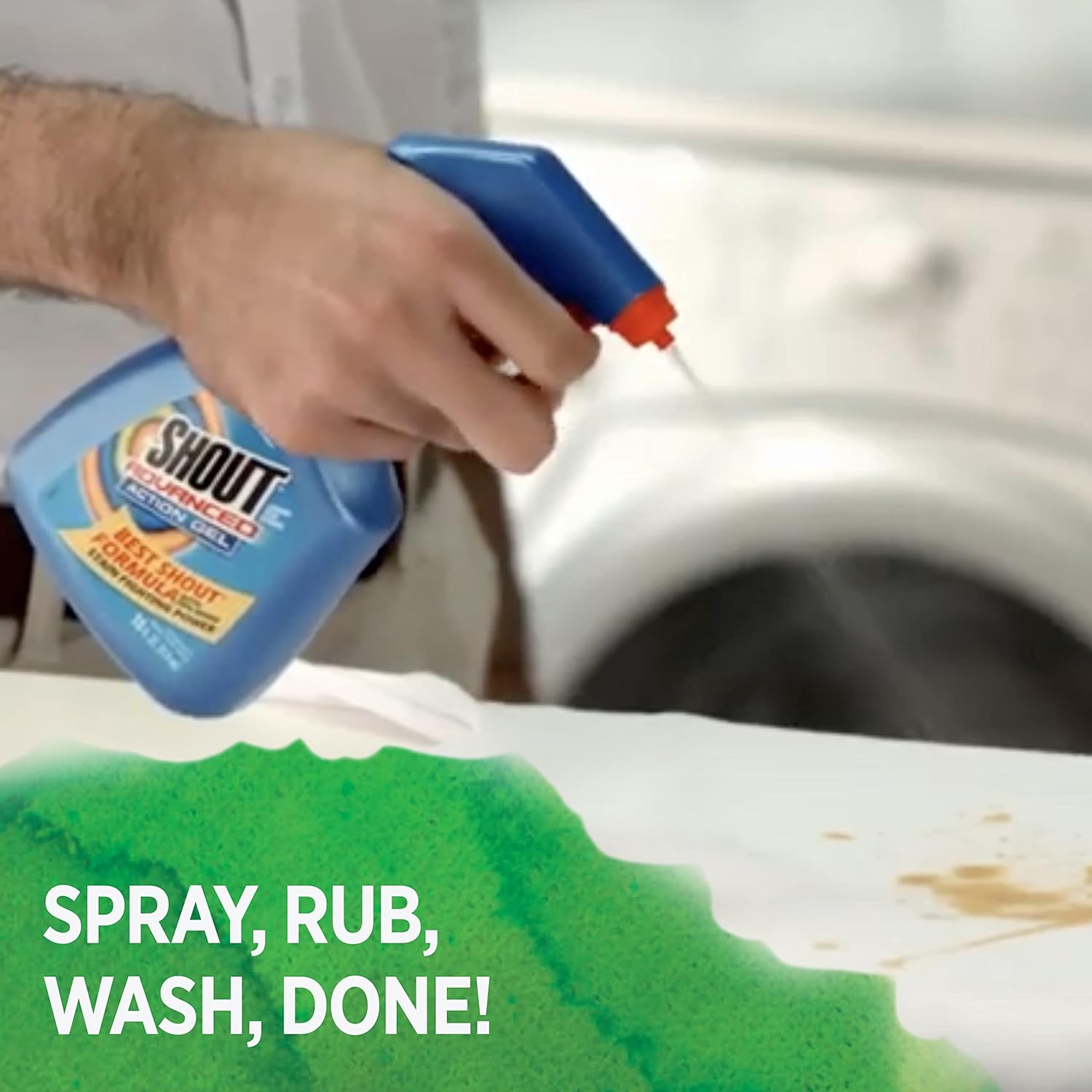 Gel quitamanchas Shout Advanced para ropa, elimina más de 100 tipos de manchas difíciles - Spray de 22 oz