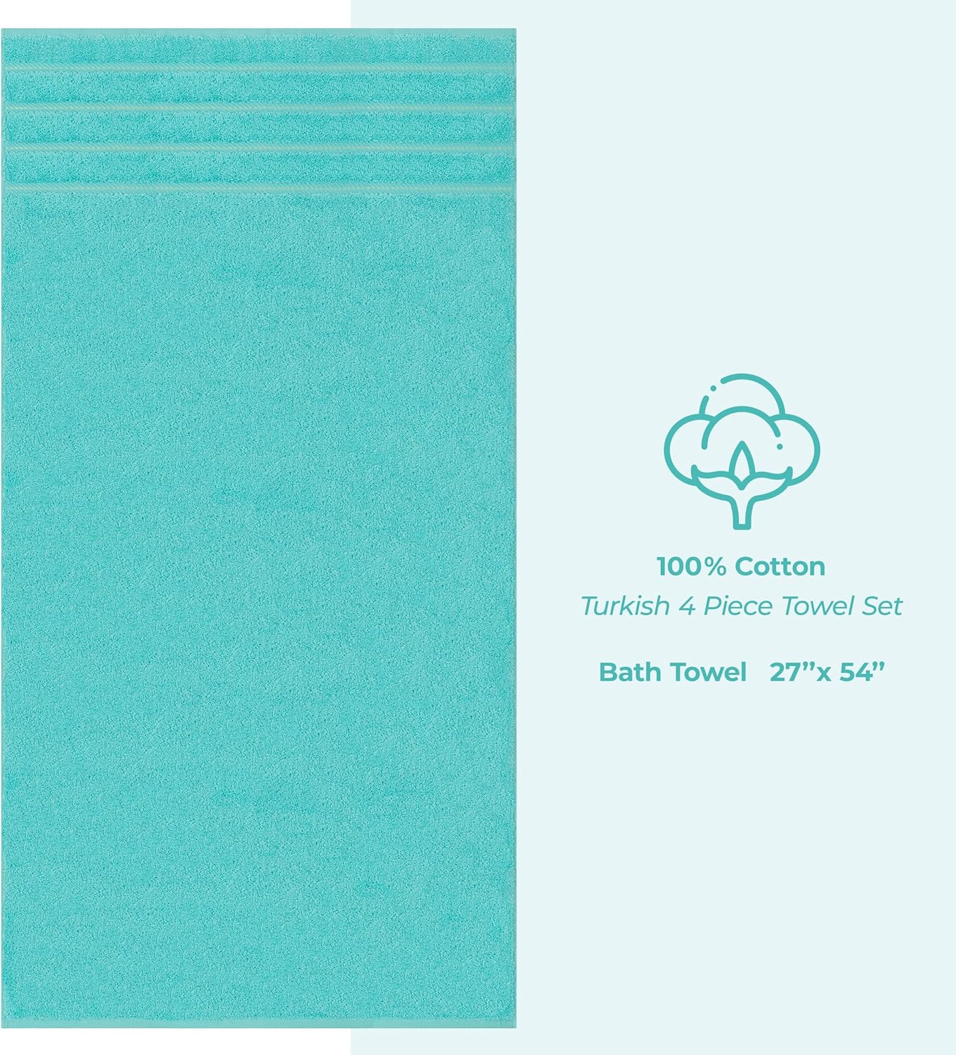 Juego de toallas de lujo American Soft Linen de 6 piezas: 2 toallas de baño, 2 toallas de mano y 2 toallitas, 100 % algodón turco, color gris claro.