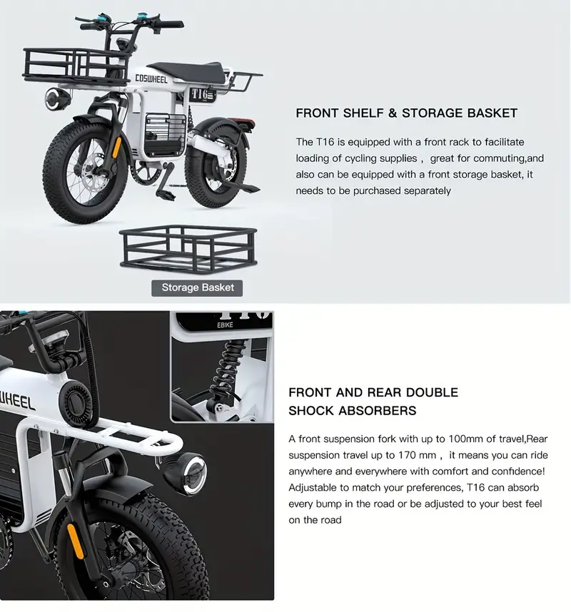Bicicleta eléctrica 48V 20AH Bicicletas eléctricas para adultos Bicicletas de montaña Ebikes Neumáticos gruesos Ciclismo Freno de aceite para exteriores Bicicleta eléctrica detalles 3