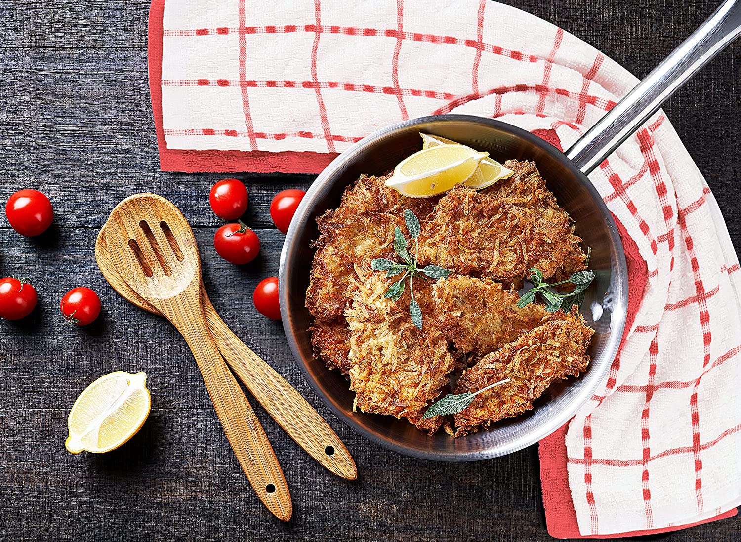 Toallas de cocina (paquete de 12), 15 x 25 pulgadas, 100 % algodón hilado en anillos, súper suaves y absorbentes, juego de toallas de cocina, paños de cocina y toallas de bar (negro)