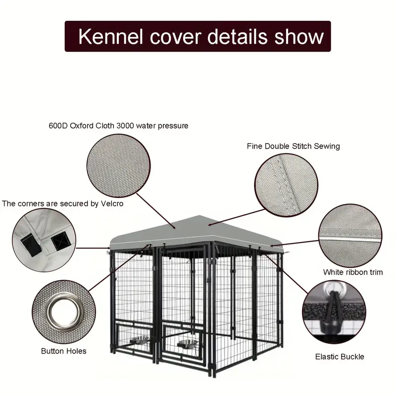 1pc (  cubierta) cubierta de kennel para perros   con 8pcs de   elástica de sujeción adecuada para   kennel de perros de la imagen detalles 2