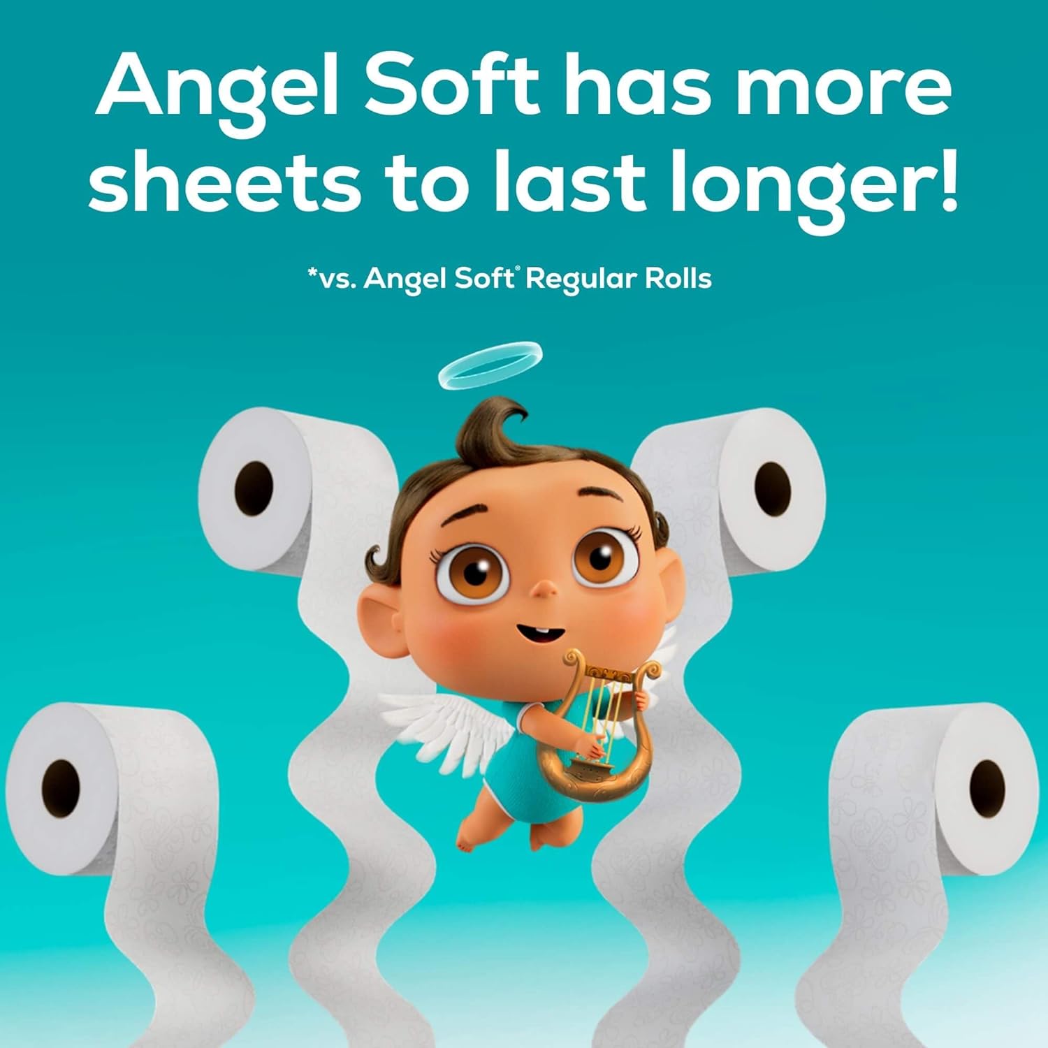 Papel higiénico Angel Soft, 16 rollos grandes = 64 rollos regulares, papel higiénico suave y resistente