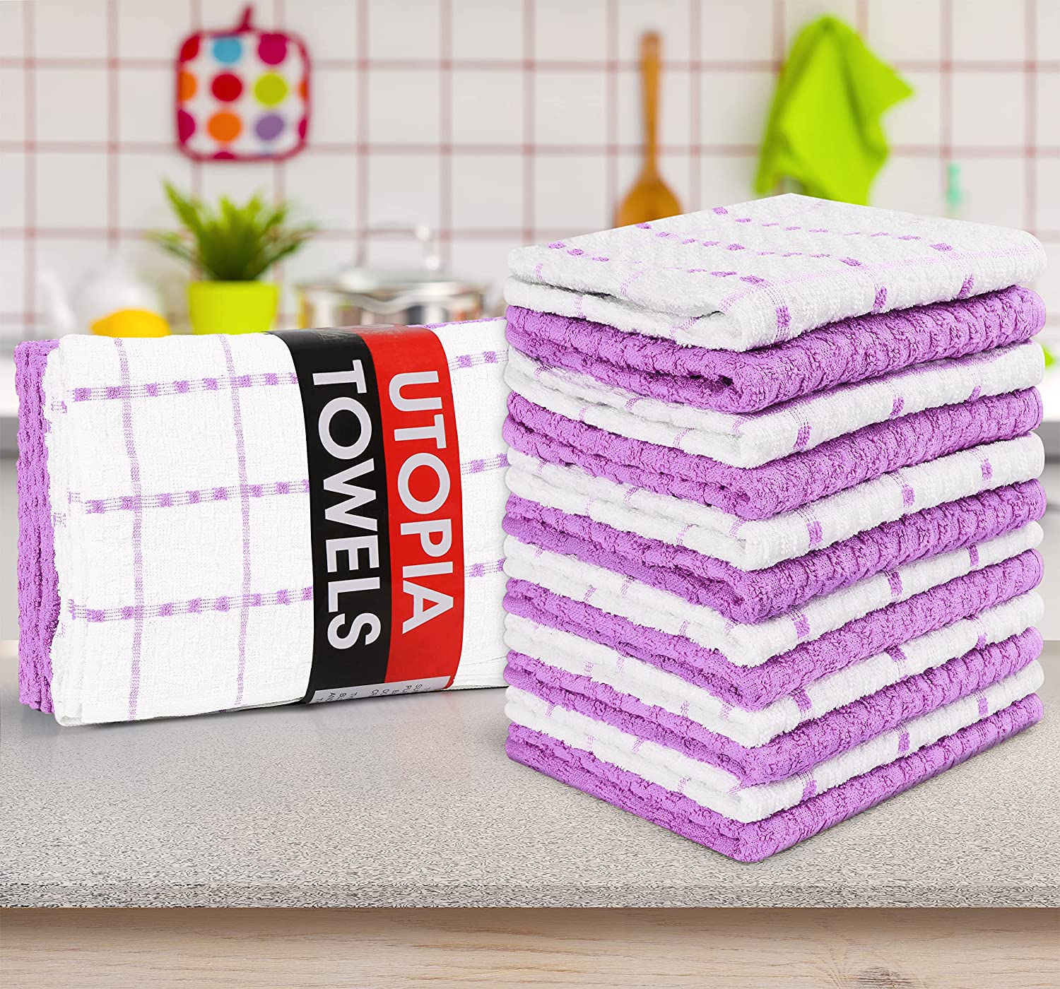 Toallas de cocina (paquete de 12), 15 x 25 pulgadas, 100 % algodón hilado en anillos, súper suaves y absorbentes, juego de toallas de cocina, paños de cocina y toallas de bar (negro)