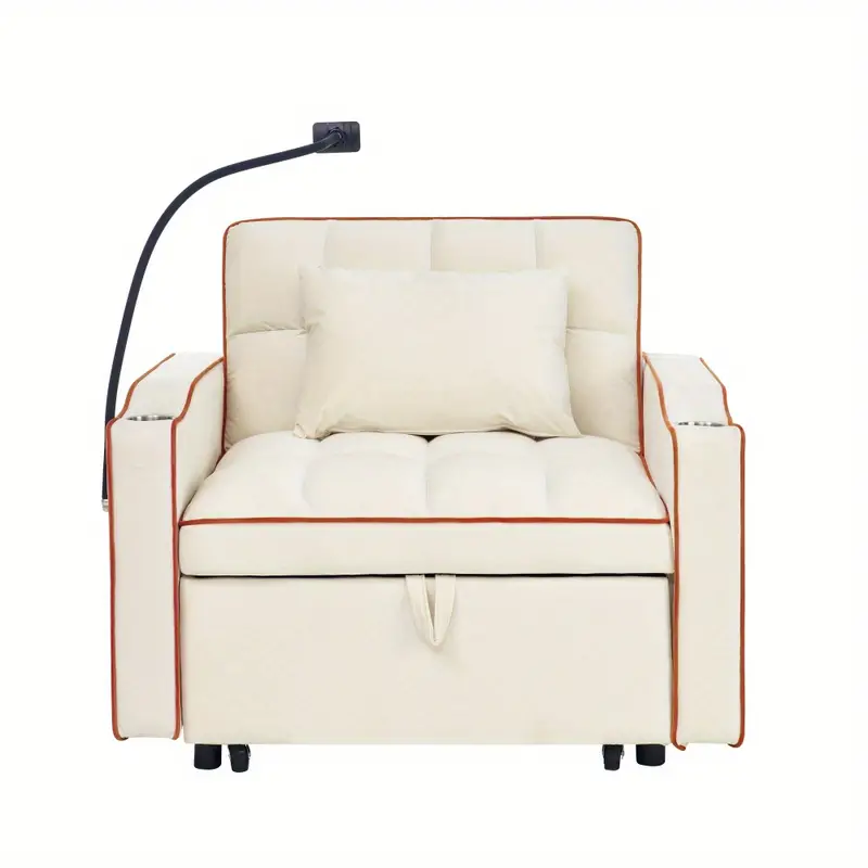 Sofá con reclinable, extraíble ajustable, sofá plegable con múltiples bolsillos , dormitorio, pequeño, sofá 3 en 1 detalles 3
