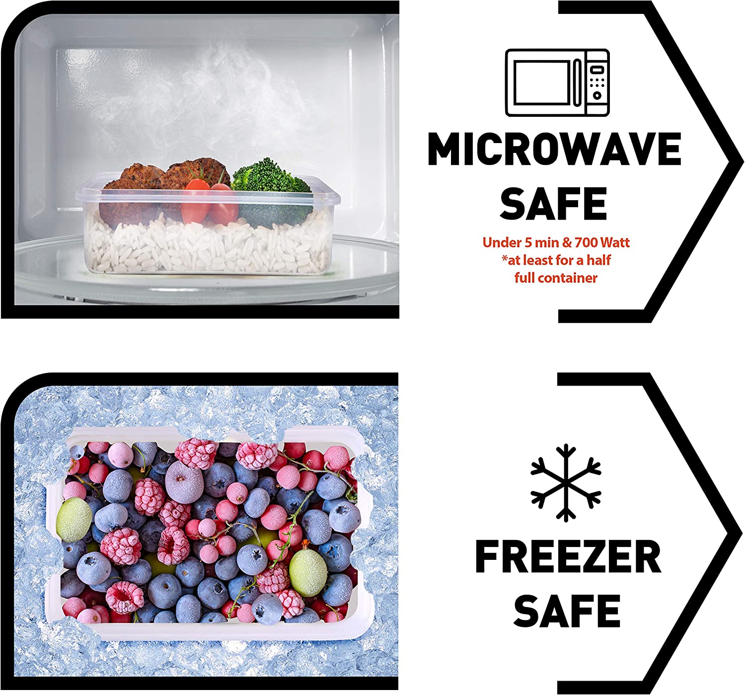 Juego de 50 recipientes para almacenar alimentos con tapas, de plástico hermético y sin BPA, para organizar la cocina, preparar comidas y llevar el almuerzo (incluye etiquetas y bolígrafo).