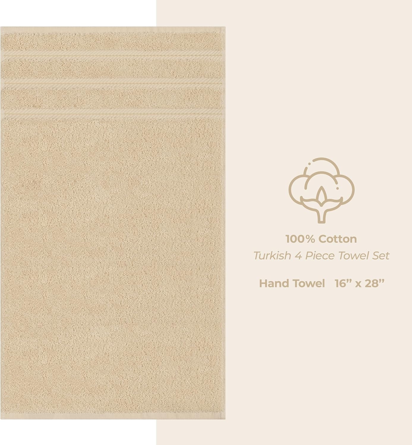 Juego de toallas de lujo American Soft Linen de 6 piezas: 2 toallas de baño, 2 toallas de mano y 2 toallitas, 100 % algodón turco, color gris claro.