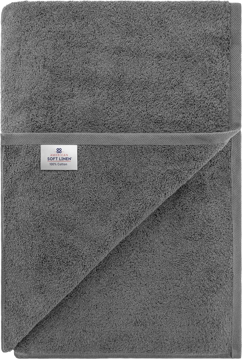 Juego de toallas de lujo American Soft Linen de 6 piezas: 2 toallas de baño, 2 toallas de mano y 2 toallitas, 100 % algodón turco, color gris claro.