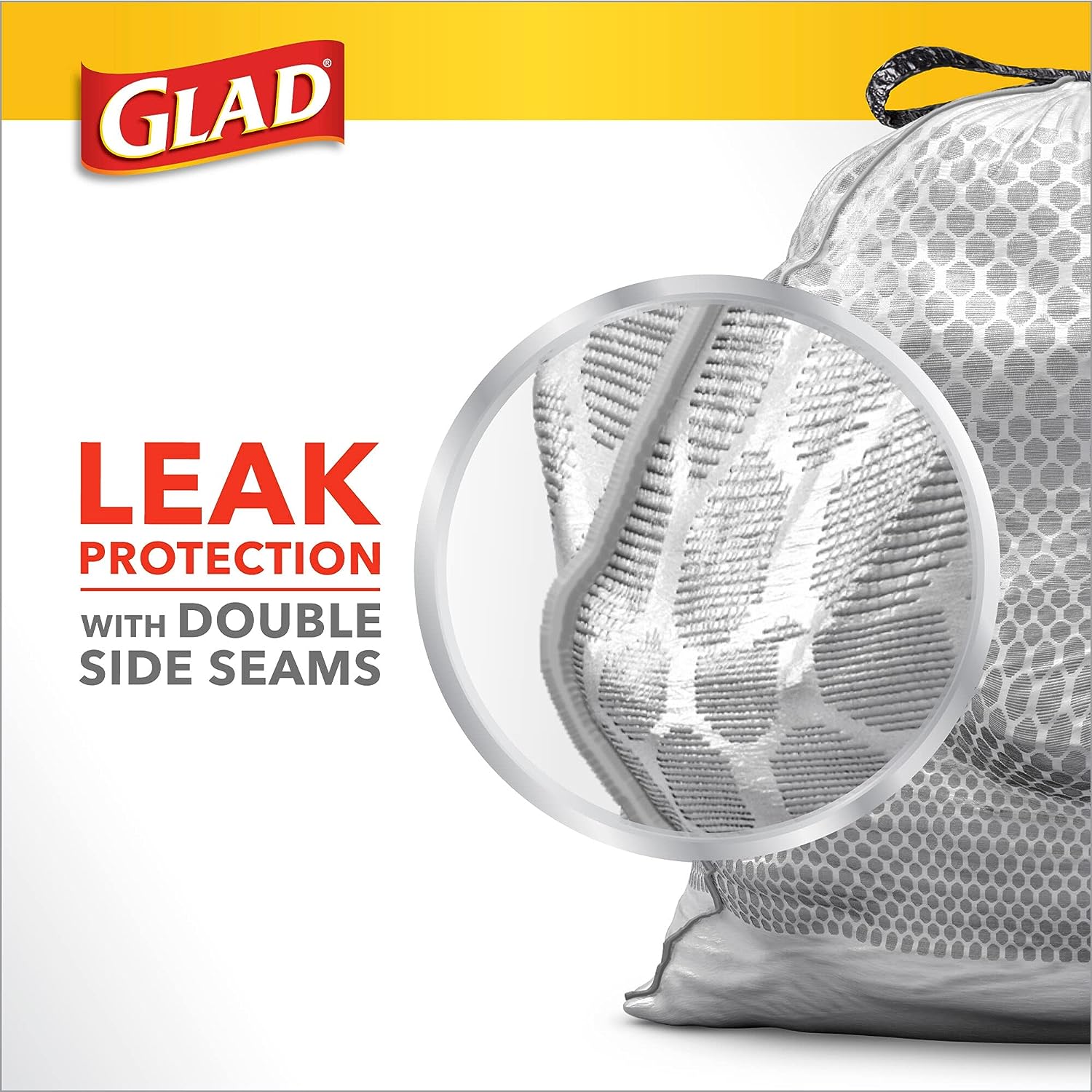 Glad Protection Series Force Flex - Protector de olores con cordón Gain Original, 13 galones, 1/110 unidades