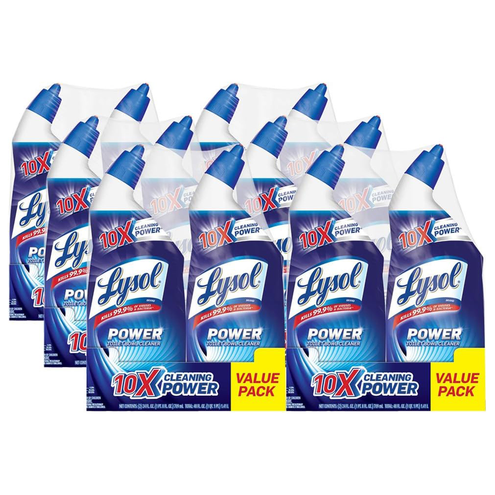 Gel limpiador para inodoros Lysol Power, para limpieza, desinfección y eliminación de manchas, 24 oz, 9 unidades (el empaque puede variar)