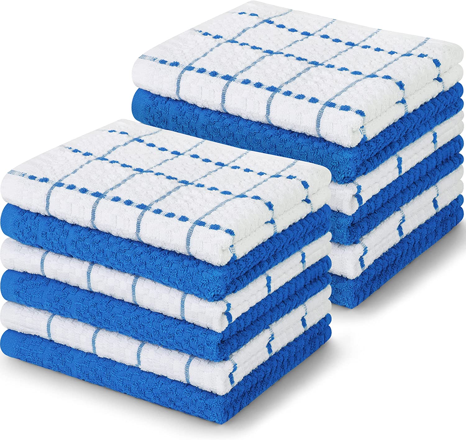 Toallas de cocina (paquete de 12), 15 x 25 pulgadas, 100 % algodón hilado en anillos, súper suaves y absorbentes, juego de toallas de cocina, paños de cocina y toallas de bar (negro)