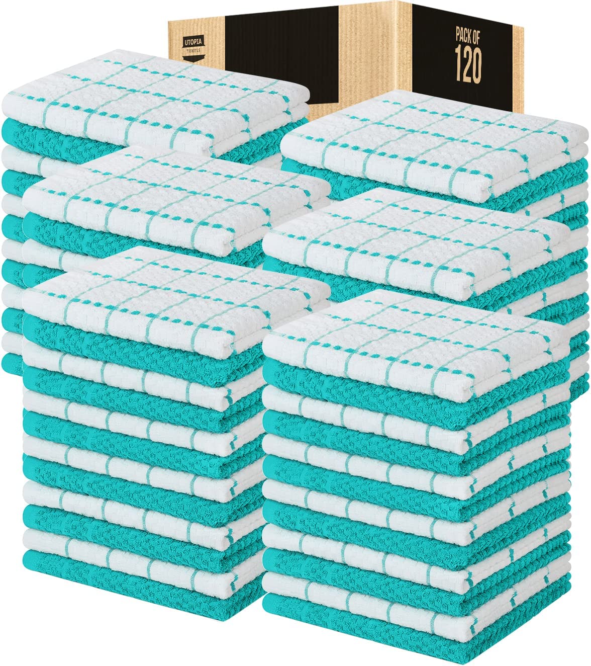 Toallas de cocina (paquete de 12), 15 x 25 pulgadas, 100 % algodón hilado en anillos, súper suaves y absorbentes, juego de toallas de cocina, paños de cocina y toallas de bar (negro)