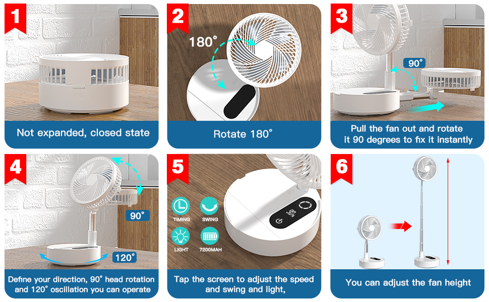 AICase folding fan ajustables
