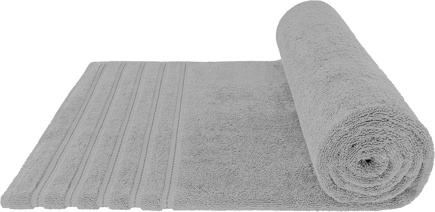 Juego de toallas de lujo American Soft Linen de 6 piezas: 2 toallas de baño, 2 toallas de mano y 2 toallitas, 100 % algodón turco, color gris claro.